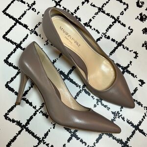 MARION PARKE Toscano Elegant Leather Heels - Size 37. 5 - Made in Italy - EUC